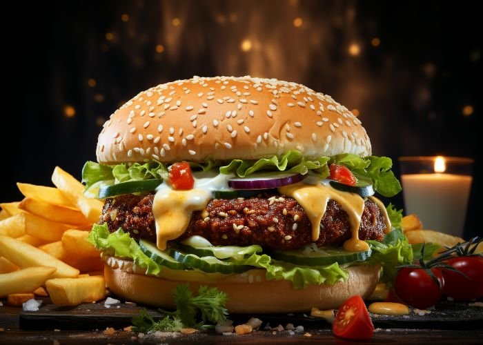 Burger With Cheese & Fries