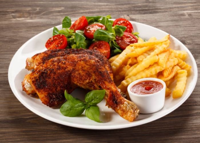 Crispy Fries With Grilled Chicken